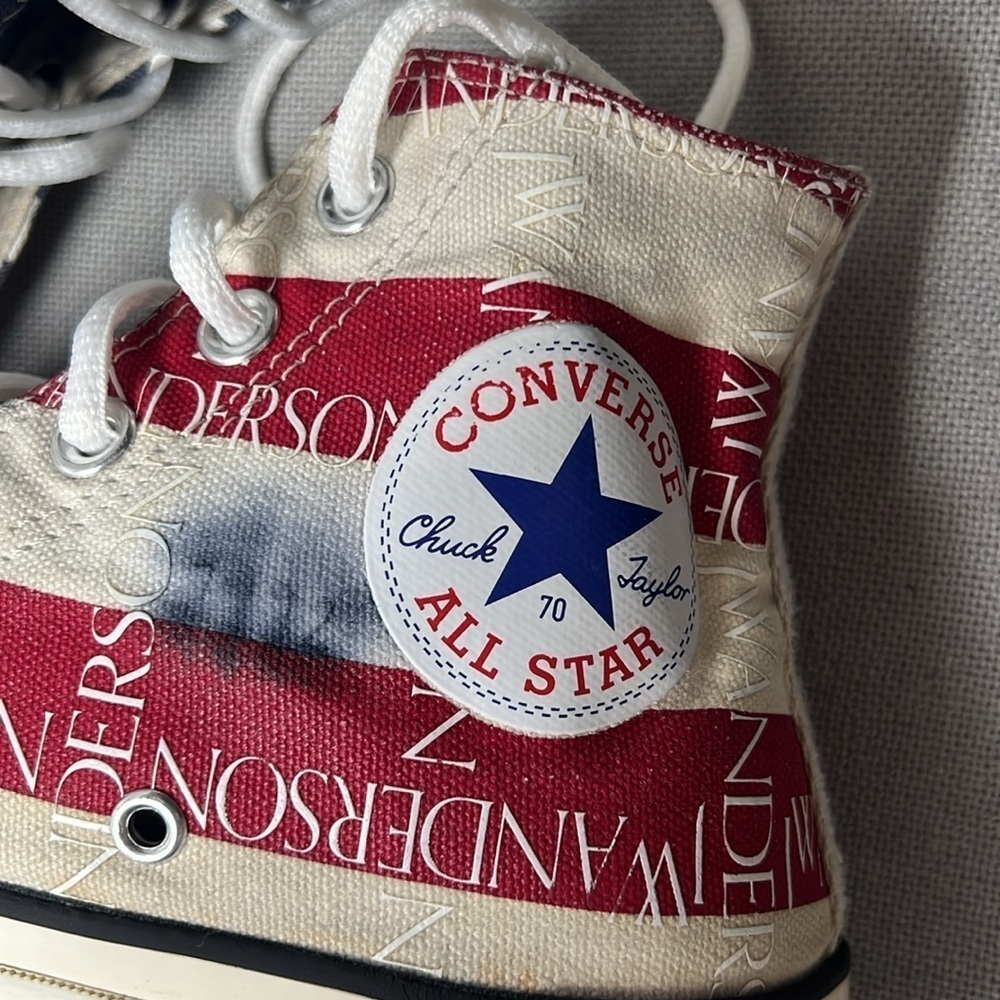 Converse Chuck 70 HI JW Anderson Americana Mood Indigo/Garnet platform sneakers - Picture 6 of 8